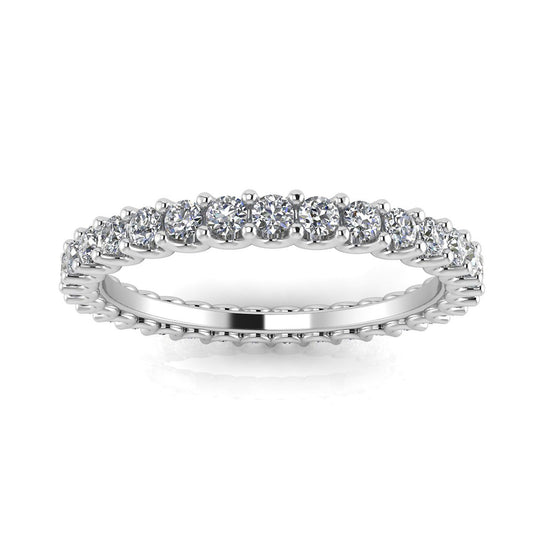 Round Brilliant Cut Diamond Shared Prong Set Eternity Ring In Platinum  (0.92ct. Tw.) Ring Size 6