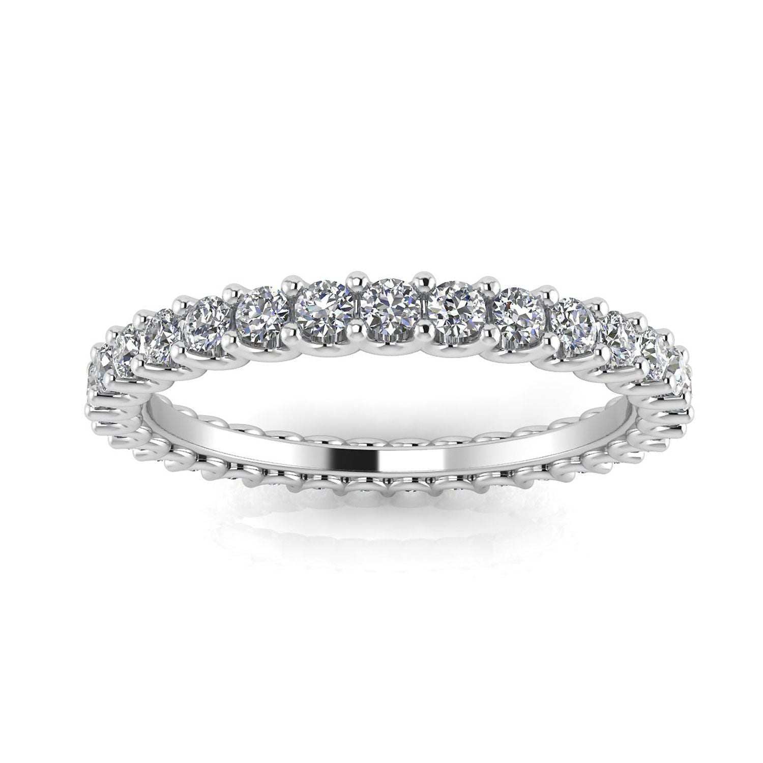 Round Brilliant Cut Diamond Shared Prong Set Eternity Ring In Platinum  (0.99ct. Tw.) Ring Size 8.5