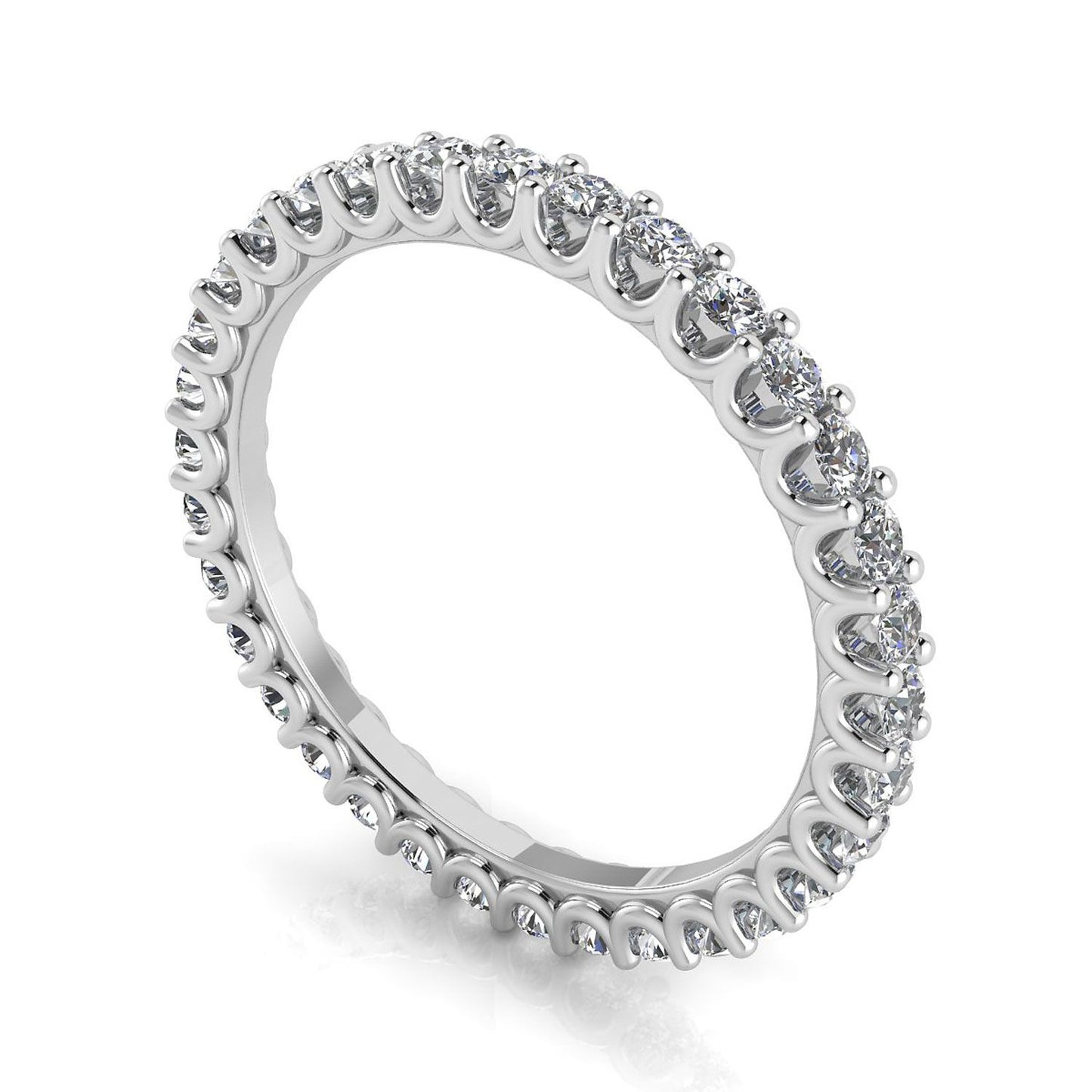Round Brilliant Cut Diamond Shared Prong Set Eternity Ring In 14k White Gold  (0.48ct. Tw.) Ring Size 7