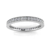 Round Brilliant Cut Diamond Pave & Milgrain Set Eternity Ring In 18k White Gold  (0.43ct. Tw.) Ring Size 4