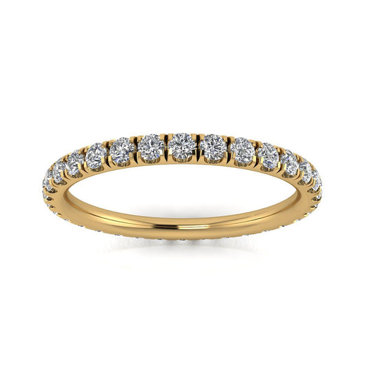 Round Brilliant Cut Diamond Split Prong Set Eternity Ring ทองคำ 18k สีเหลือง (0.47 กะรัต Tw.) ขนาดแหวน 6