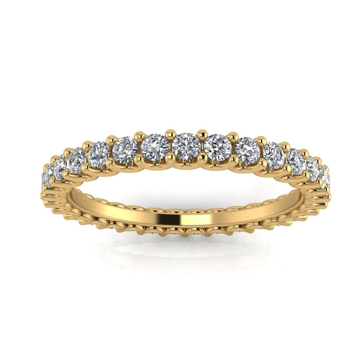 Round Brilliant Cut Diamond Shared Prong Set Eternity Ring In 18k Yellow Gold  (0.51ct. Tw.) Ring Size 8