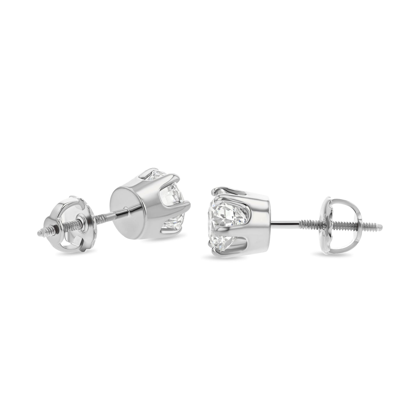 14k White Gold 6-prong Round Brilliant Diamond Stud Earrings (0.52 Ct. T.w., Si1-si2 Clarity, J-k Color)