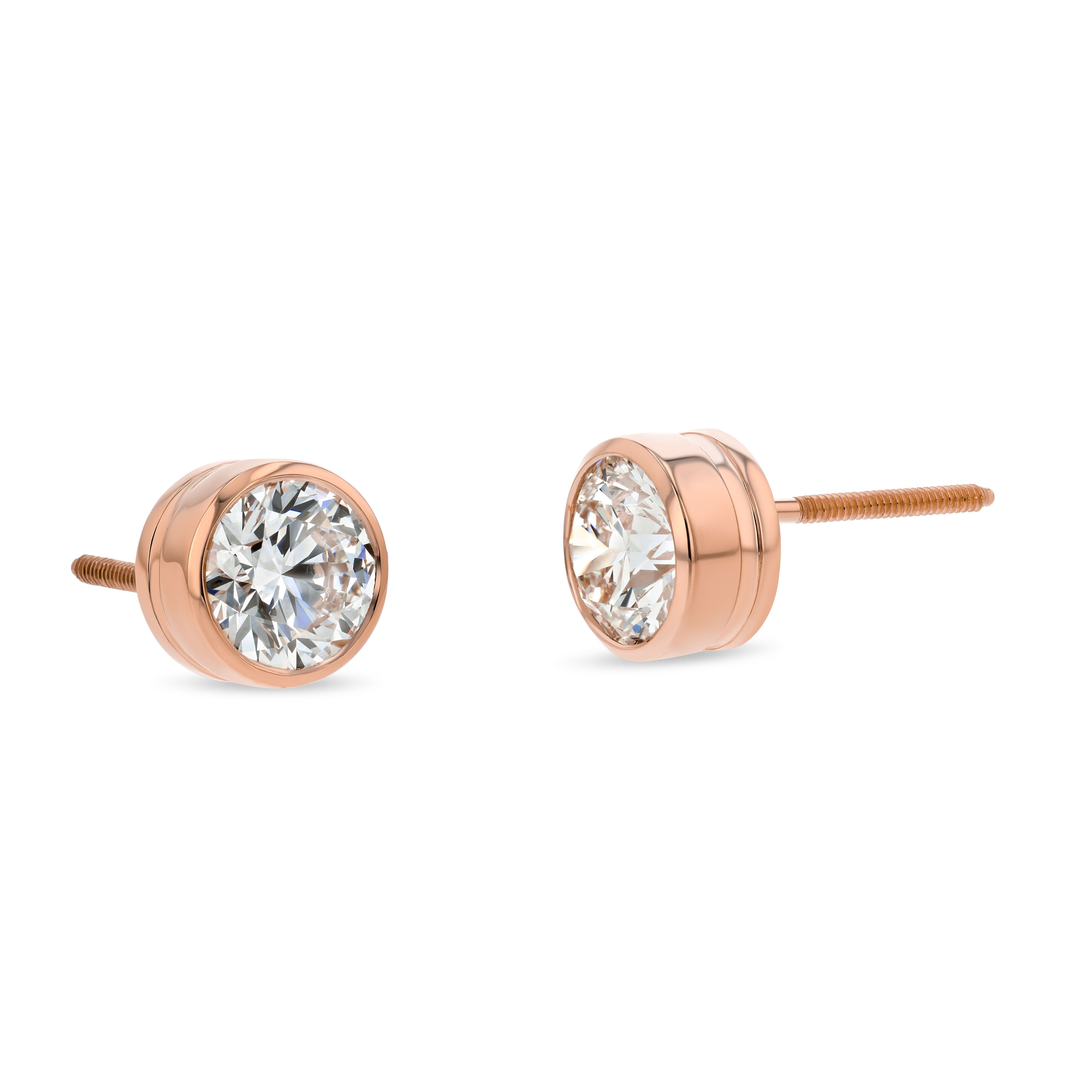 Rose gold deals bezel earrings