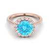 แหวนหมั้นเพชรสวิสบลูโทปาซ 14K Rose Gold Swiss Blue Topaz -3/8ctw