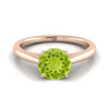 แหวนหมั้นเพชรเม็ดเดี่ยว 14K Rose Gold Round Brilliant Rounded Comfort Fit Secret Stone Solitaire