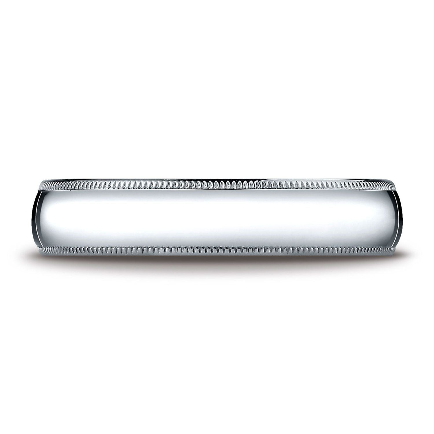 Platinum 5mm Slightly Domed Super Light Comfort-fit Ring With Milgrain