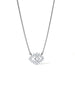 ROCKHER .925 Sterling Silver White Cubic Zirconia Halo Evil Eye Charm Pendant Necklace - 18