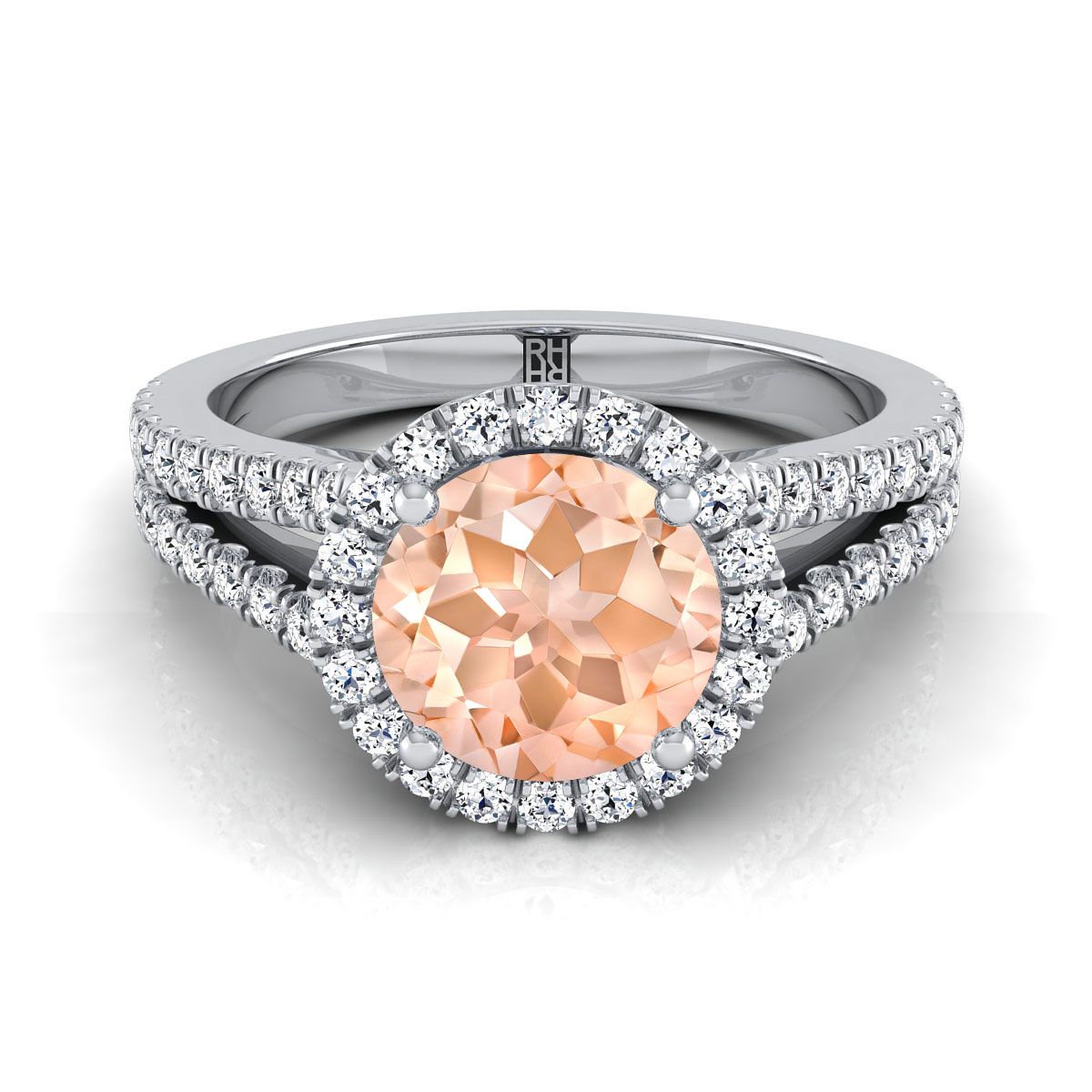 Morganite platinum engagement ring store