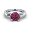 18K White Gold Round Brilliant Garnet แหวนหมั้นเหลี่ยมเหลี่ยมเหลี่ยมเหลี่ยม -1/5ctw