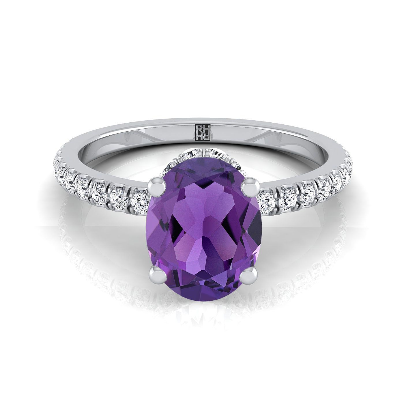 Amethyst pave ring hotsell