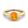 18K Yellow Gold Oval Cathedral Solitaire แหวนหมั้นหินลับสุดเซอร์ไพรส์