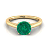 14K Yellow Gold Round Brilliant Rounded Comfort Fit Secret Stone แหวนหมั้นโซลิแทร์